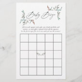 Rustic Greenery Winter Baby shower Bingo (Voorkant)