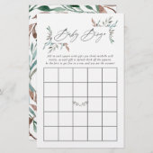 Rustic Greenery Winter Baby shower Bingo (Voorkant / Achterkant)