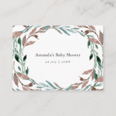 Rustic Greenery Winter Baby shower Display Shower Informatiekaartje (Achterkant)