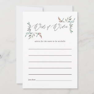 Rustic Greenery Winter Baby shower Mam Advice Advieskaart