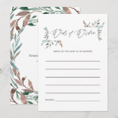 Rustic Greenery Winter Baby shower Mam Advice Advieskaart (Voorkant / Achterkant)