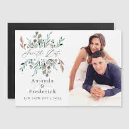 Rustic Greenery Winter Wedding Save the Date Magnetische Uitnodiging