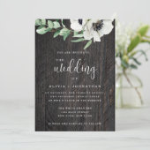 Rustic Greenery Wood Boho Wedding Invitation Kaart (Staand voorkant)