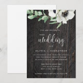 Rustic Greenery Wood Boho Wedding Invitation Kaart (Voorkant / Achterkant)