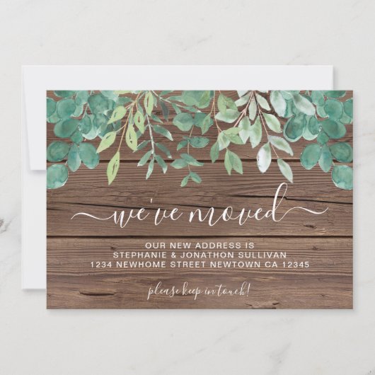 Rustic Greenery Wood We hebben de aankondiging ver (Voorkant)