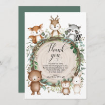 Rustic Greenery Woodland Animals Baby shower Favor