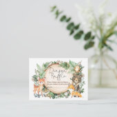 Rustic Greenery Woodland Animals Diaper Raffle Informatiekaartje (Staand voorkant)