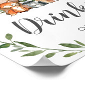 Rustic Greenery Woodland Animals Drink Sign Poster (Hoek)