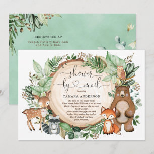 Rustic Greenery Woodland Animals schoten per post  Kaart