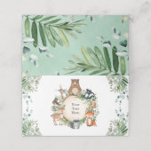 Rustic Greenery Woodland Forest Baby Animals Party Plaatskaartje (Buitenkant ongevouwen)
