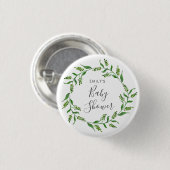 Rustic Greenery Wreath Baby shower Ronde Button 3,2 Cm (Voorkant /achterkant)