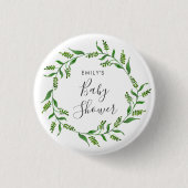Rustic Greenery Wreath Baby shower Ronde Button 3,2 Cm (Voorkant)