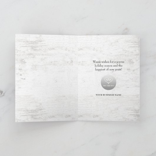 Rustic Greenery Wreath Corporate Business Feestdagen Kaart (Binnen)