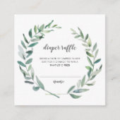 Rustic Greenery Wreath Diaper Raffle Ticket Informatiekaartje (Voorkant)
