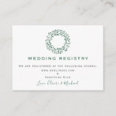 Rustic Greenery Wreath | Invoegen huwelijksregiste Informatiekaartje (Voorkant)