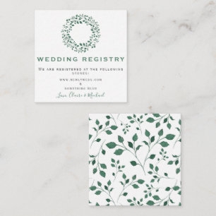 Rustic Greenery Wreath Invoegen huwelijksregiste Informatiekaartje