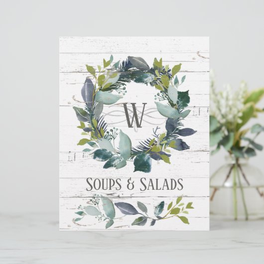 Rustic Greenery Wreath Recipe Organisator Divider (Staand voorkant)