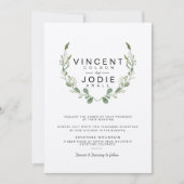 Rustic Greenery Wreath Waterverf Wedding Invite Kaart (Voorkant)