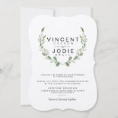 Rustic Greenery Wreath Waterverf Wedding Invite Kaart (Voorkant)