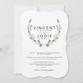 Rustic Greenery Wreath Waterverf Wedding Invite Kaart