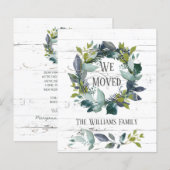 Rustic Greenery Wreath Wood Budget Moving Kaart (Voorkant / Achterkant)