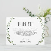 Rustic Greenery Wreator Baby shower Gender Neutral Bedankkaart (Staand voorkant)