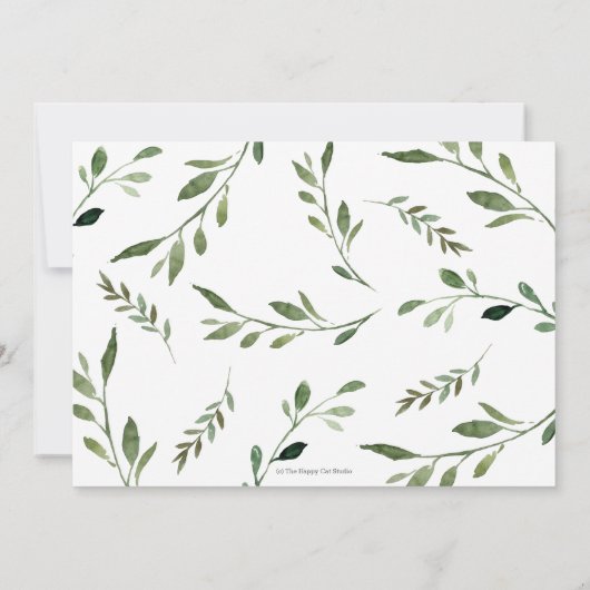 Rustic Greenery Wreator Baby shower Gender Neutral Bedankkaart (Achterkant)