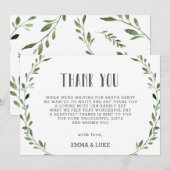 Rustic Greenery Wreator Baby shower Gender Neutral Bedankkaart (Voorkant / Achterkant)