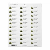 Rustic grenen boom berg retouradreslabel etiket (Full Sheet)