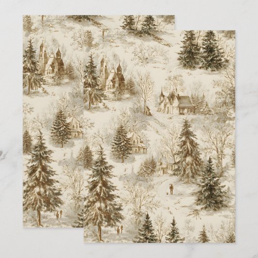 Rustic grenen bos uitnodiging achtergrond | Vintag (Voorkant / Achterkant)