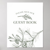 Rustic grenen trouwgastboek bord poster (Voorkant)