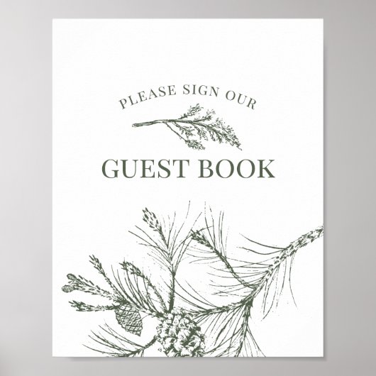 Rustic grenen trouwgastboek bord poster (Voorkant)