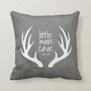 Rustic Grey and Antlers Little Man Cave Nursery Kussen
