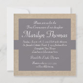 Rustic Grey and Beige Burlap First Community Kaart (Achterkant)