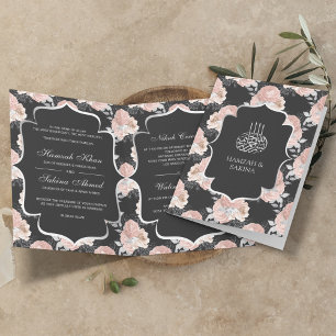 Rustic Grey and Blush Pink Roses Muslim Wedding