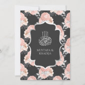 Rustic Grey and Blush Pink Roses Muslim Wedding Kaart (Voorkant)