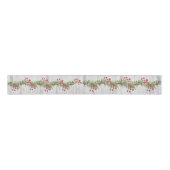 Rustic Grey Barnboard Holly and Red Berries 3 inch Grosgrain Lint (Voorkant)