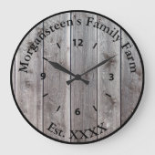 Rustic Grey Barnwood Familie gevestigd Grote Klok (Voorkant)