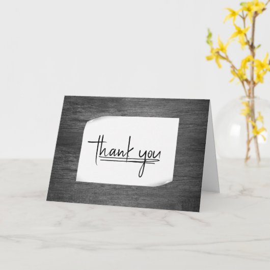 Rustic Grey Barnwood Hartelijk dank Kaart (Gele Bloem)