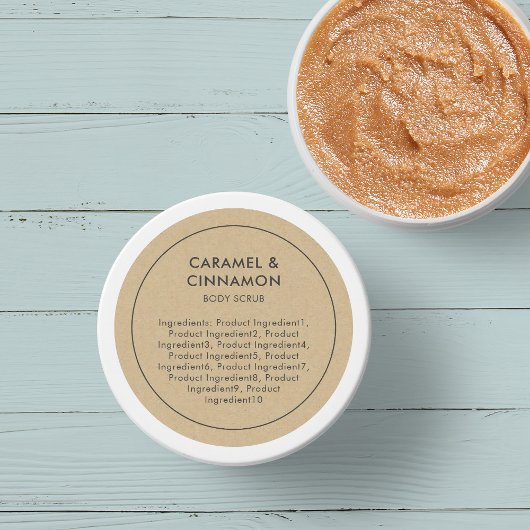 Rustic Grey Border List of Ingredients Kraft Label