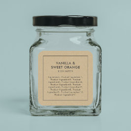 Rustic Grey Border List of Ingredients Kraft Label