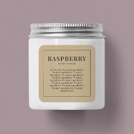 Rustic Grey Border List of Ingredients Kraft Vierkante Sticker