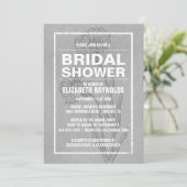 Rustic Grey Bridal Shower Invitations Kaart (Staand voorkant)