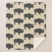 Rustic Grey Buffalo Bison Sherpa Deken (Voorkant)
