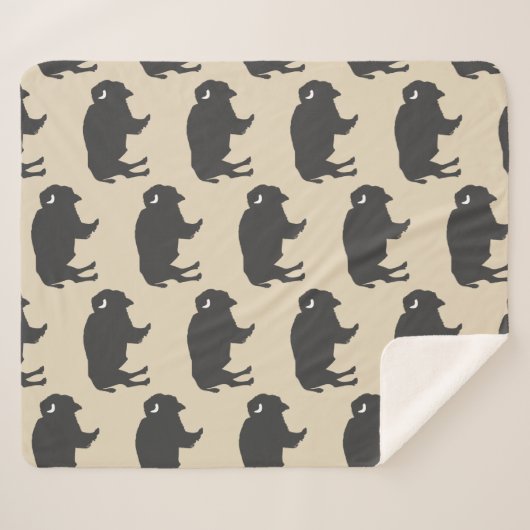 Rustic Grey Buffalo Bison Sherpa Deken (Voorkant (horizontaal))