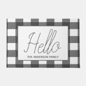 Rustic Grey Buffalo Check Pset Hallo Deurmat (Voorkant)