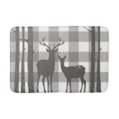 Rustic Grey Buffalo Pset Checkers Deer & Birch Badmat (Voorkant)