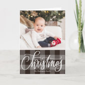 Rustic Grey Buffalo Pset Merry-kerstfoto Feestdagen Kaart (Voorkant)