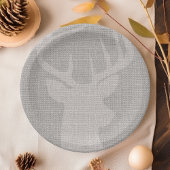 Rustic Grey Burlap Deer Buck Papieren Bordje
