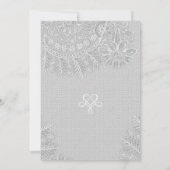 Rustic Grey Burlap Wedding Invitations Kaart (Achterkant)